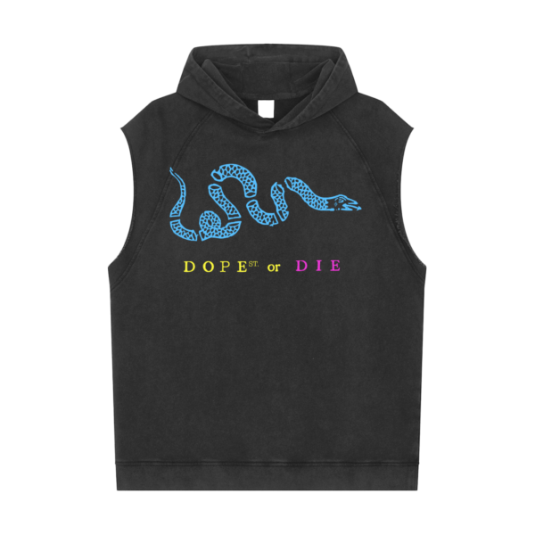 Dope St. or Die Snow Washed Sleeveless Hoodie