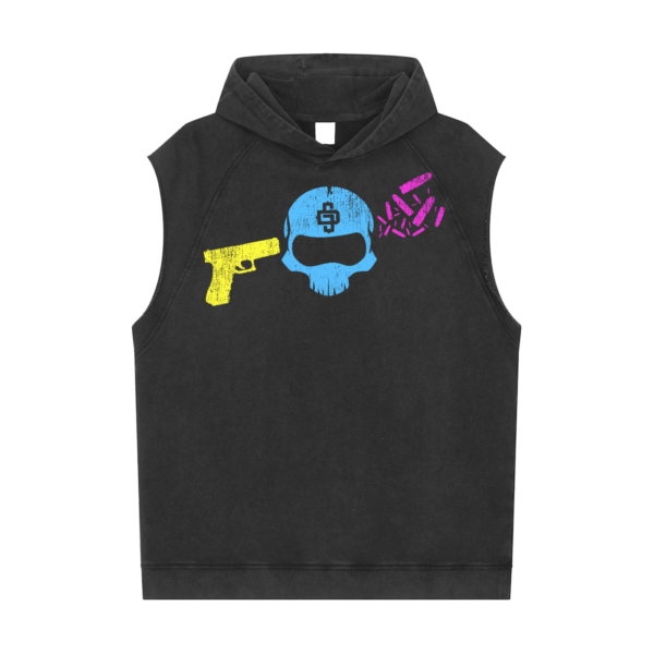 Guns N Ammo Snow Washed Sleeveless Hoodie